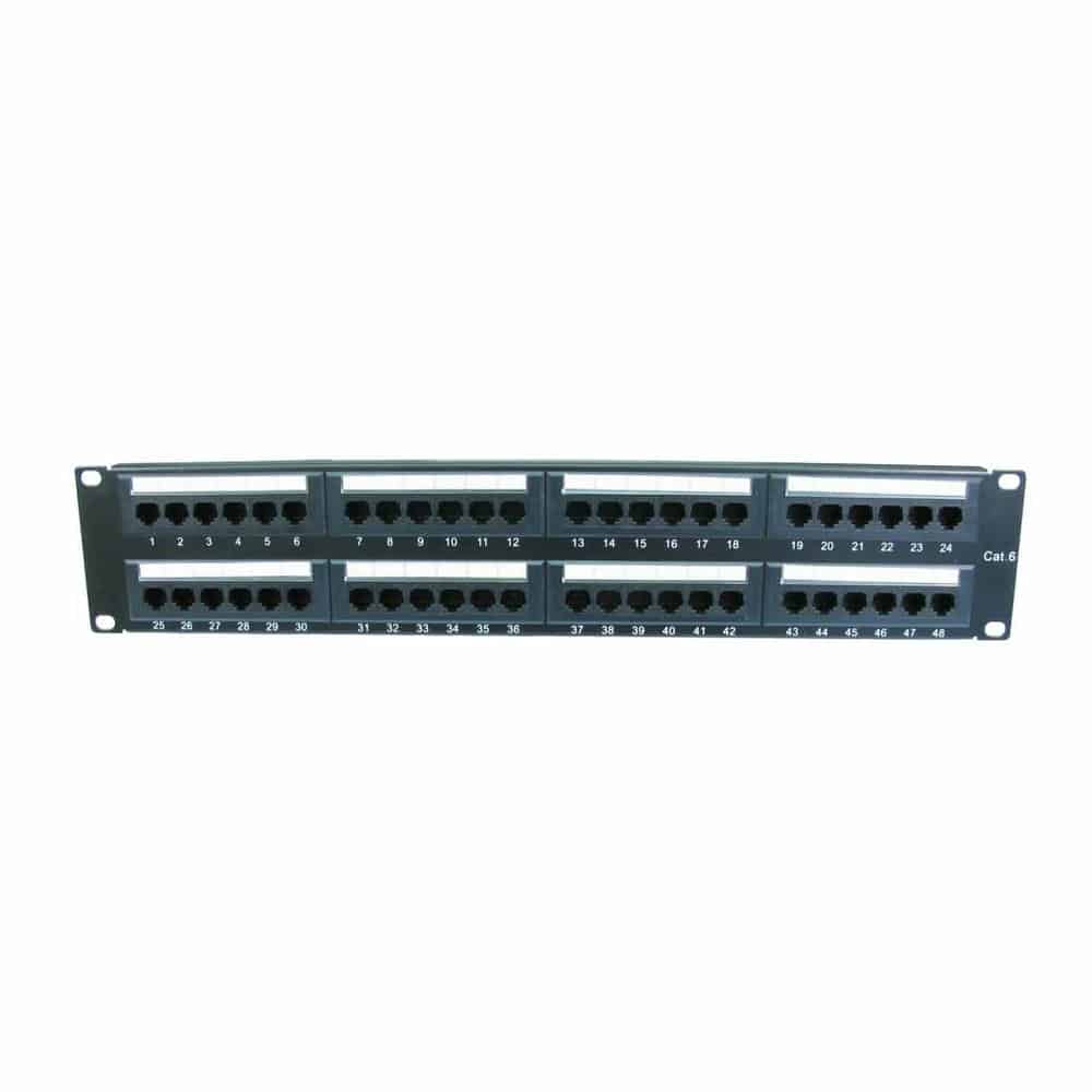 (image for) Progressiverobot 48 Port 2U Cat 6 Patch Panel Supports T568 AandB wiring & Easy installation